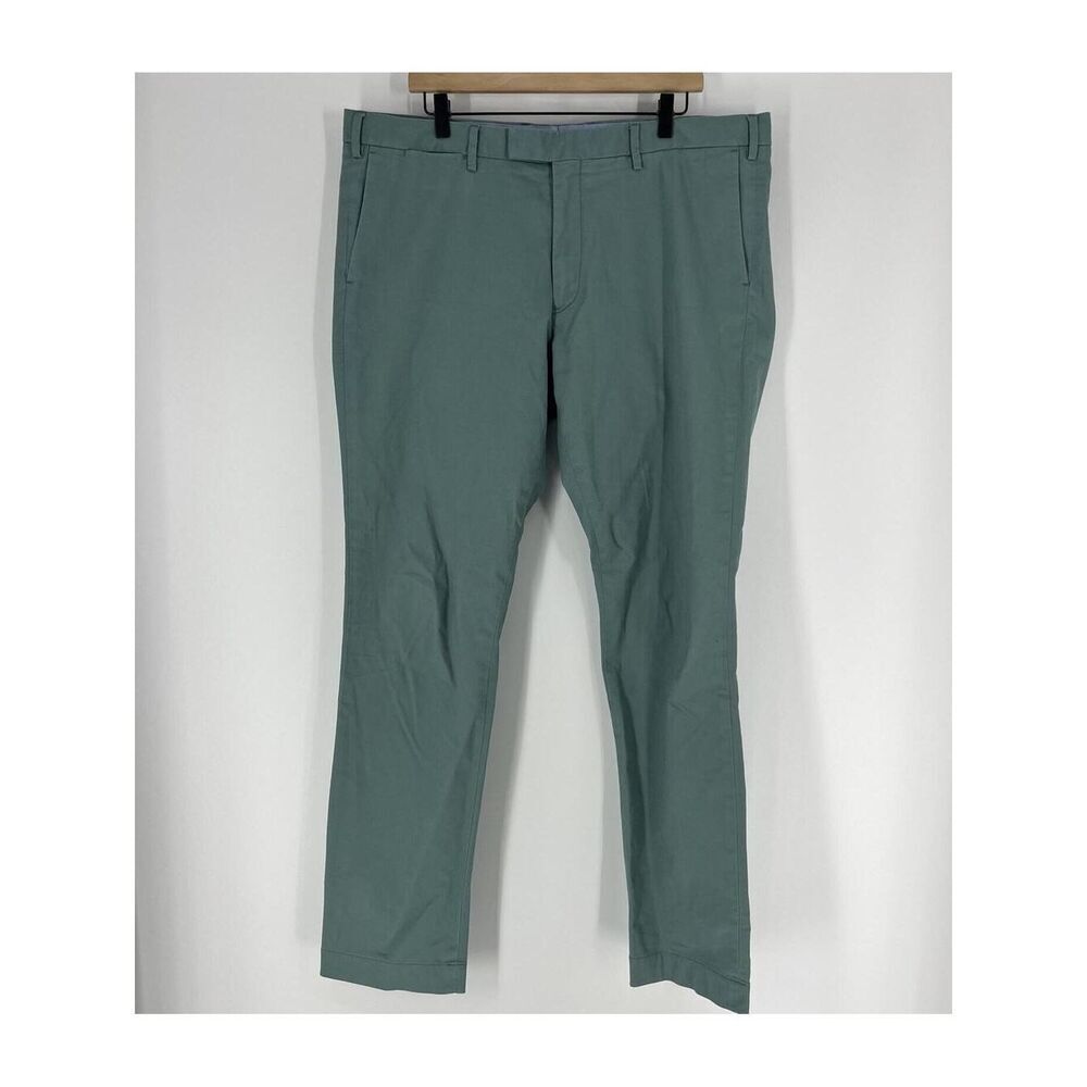 Polo Ralph Lauren Classic Chino Pants Size 38x34 Mens Green Stretch Slim Fit
